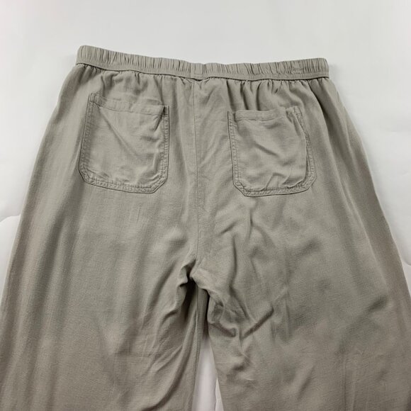 Splendid Natural Linen Blend Wide Leg Cropped Lounge Pant L - Picture 6 of 6